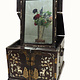 Beautiful Antique Chinese Jewellery Box with Mirror and Mother of Pearl Inlay Rosewood Dressing Case 19th century