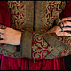 Velvet and Gold Embroidered Dress from Hazara