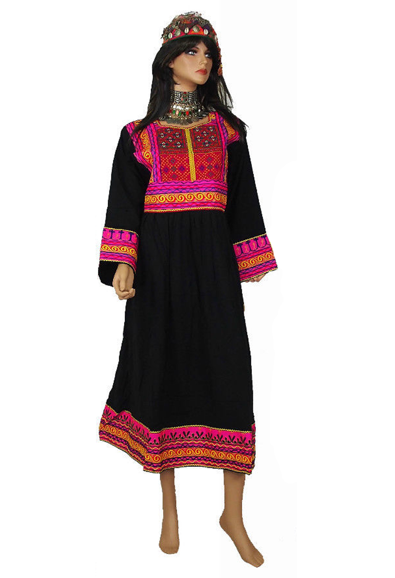 Afghan Nomadic Tribaldance woman's dress  Black 12