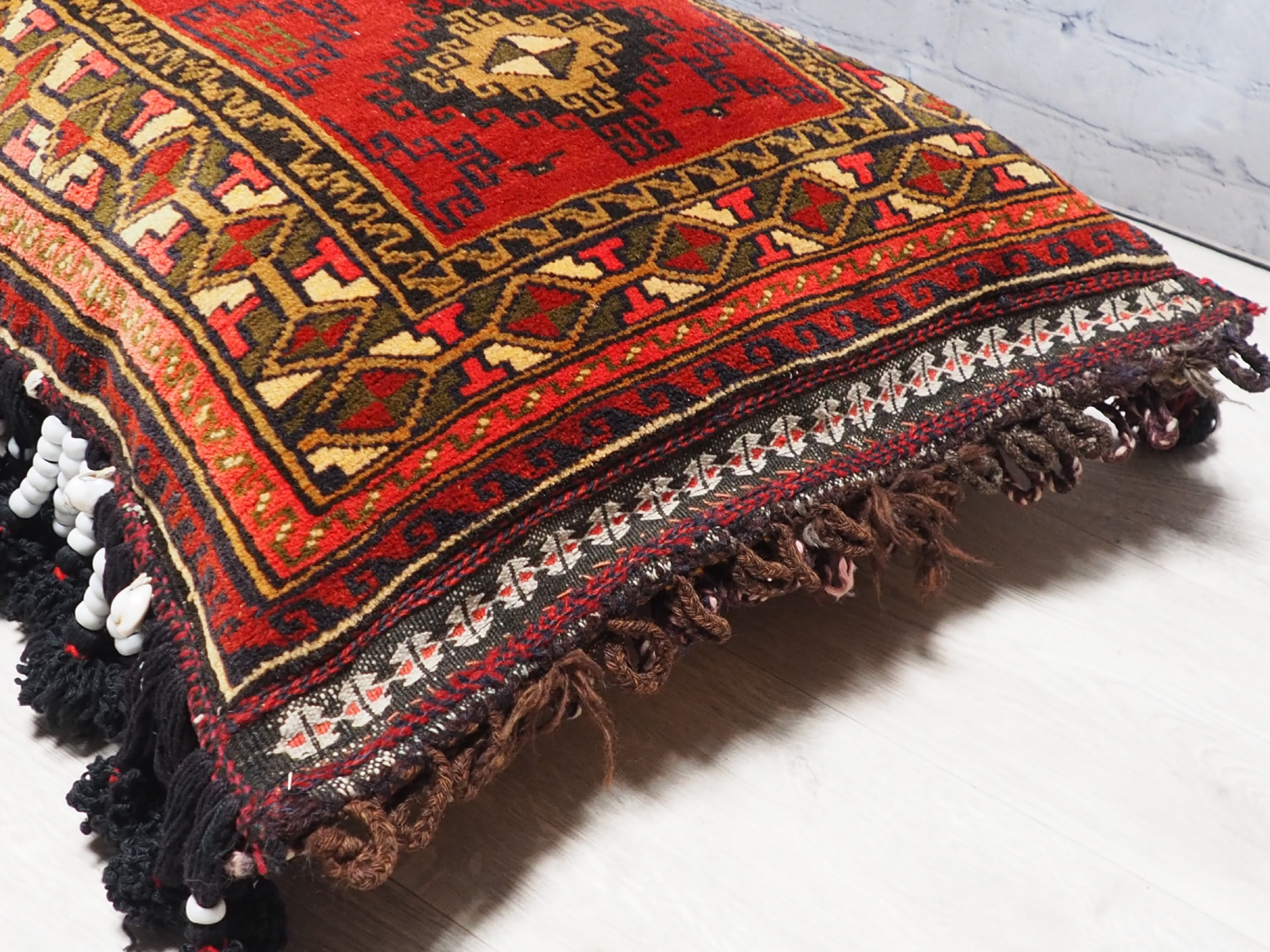 antik orient Afghan belochi 108x54 cm Teppich nomaden sitzkissen bodenkissen  Bohemian cushion 1001-nacht Inkl. Füllung  Nr.22/3