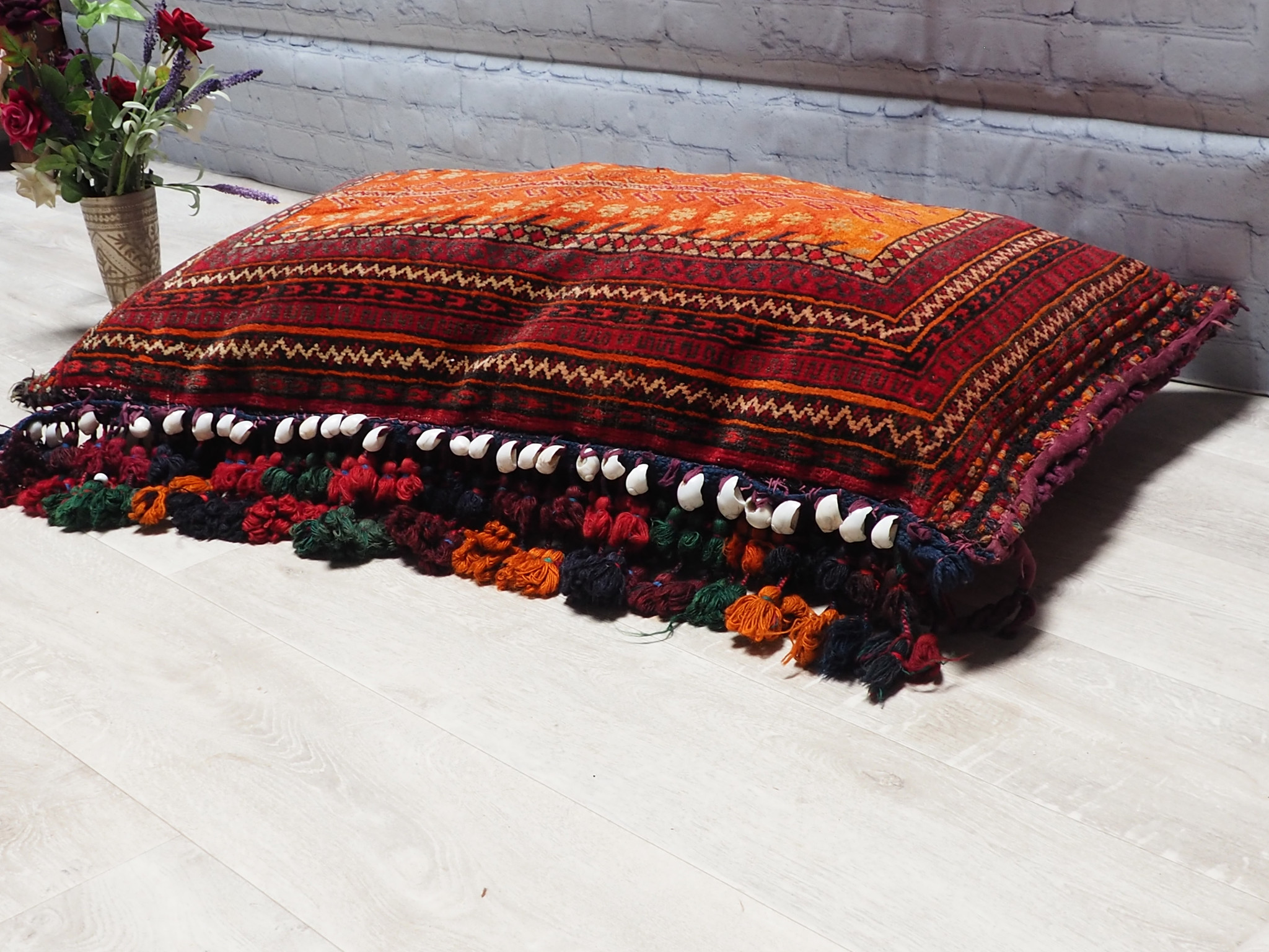 105x62 cm  (41,3" x 24,4" inch) antique orient Afghan Beloch nomad rug seat floor cushion Bohemian pillow 1001 night  No:22/ 4