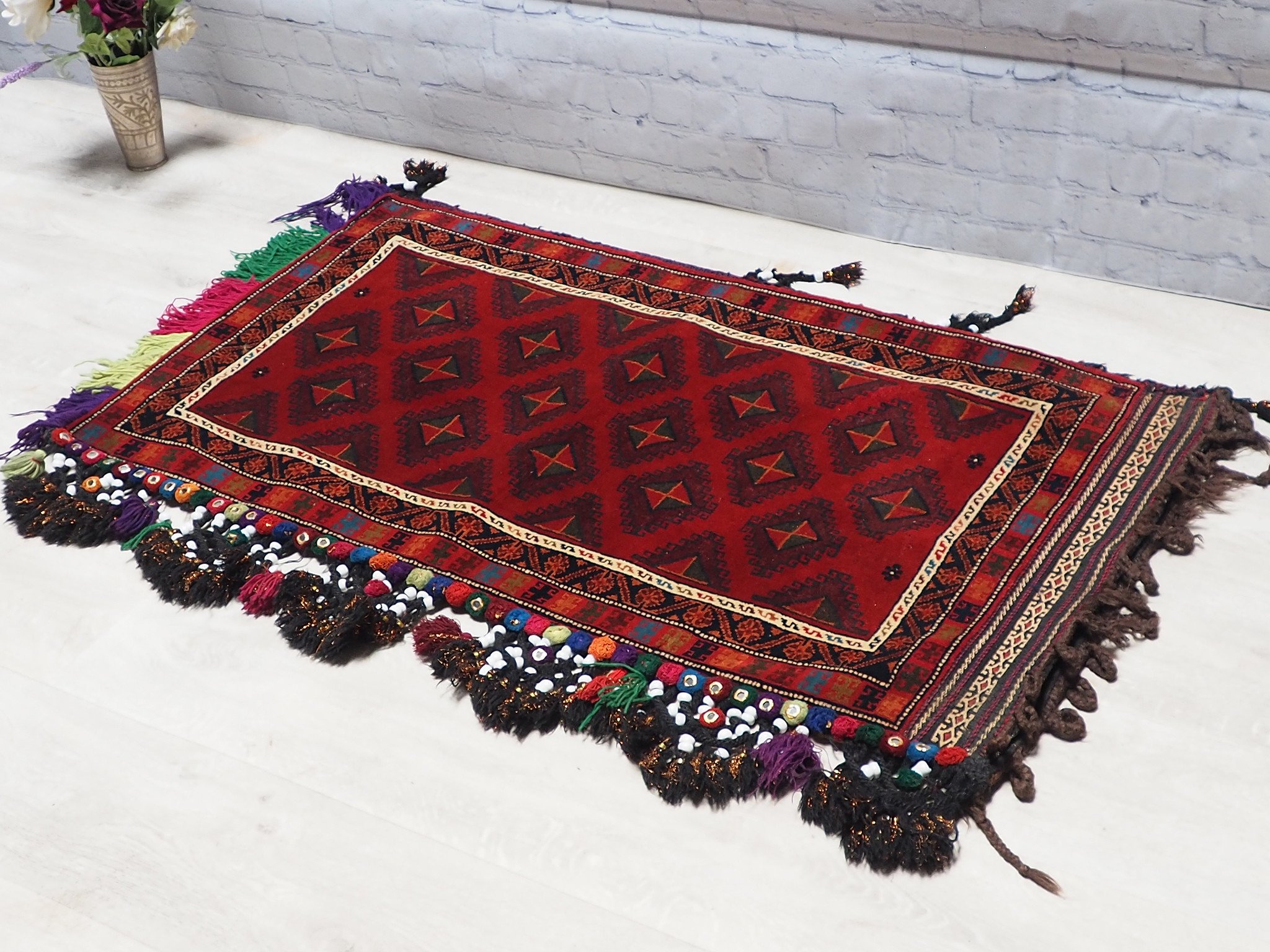 antique orient Afghan Beloch nomad rug seat cushions floor cushion -