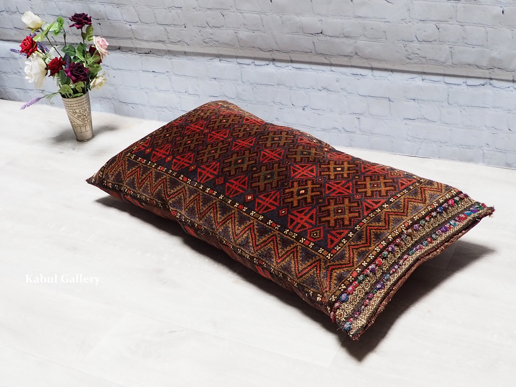 105x56 cm  (41,3" x 22" inch) antique orient Afghan Beloch nomad rug seat floor cushion Bohemian pillow 1001 night  No:22/7