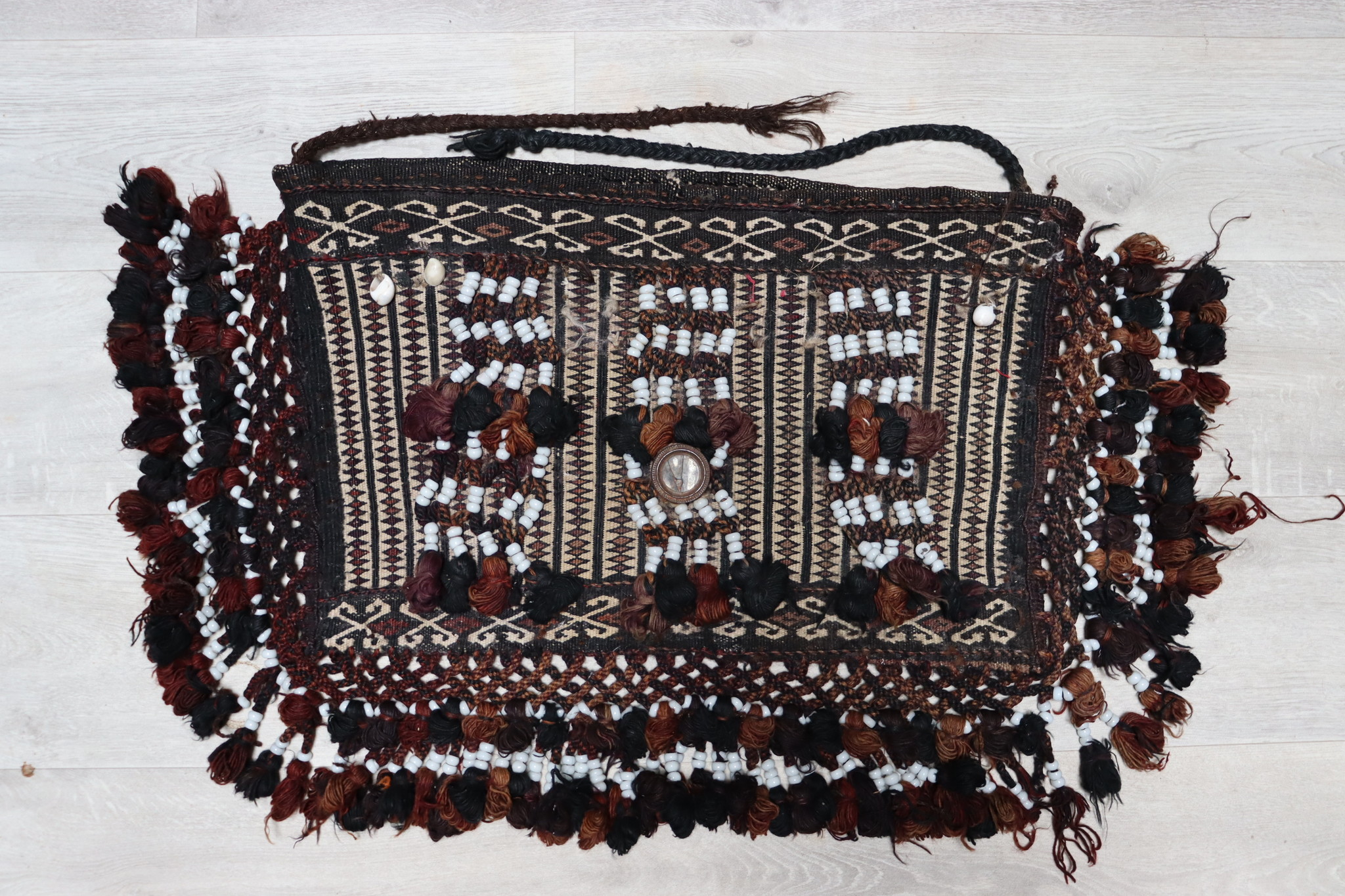 60x50 cm Antik und seltener Belutsch Nomaden Kuchi Zelttasche tasche Salztasche Torba aus Afghanistan  Nr:22/17