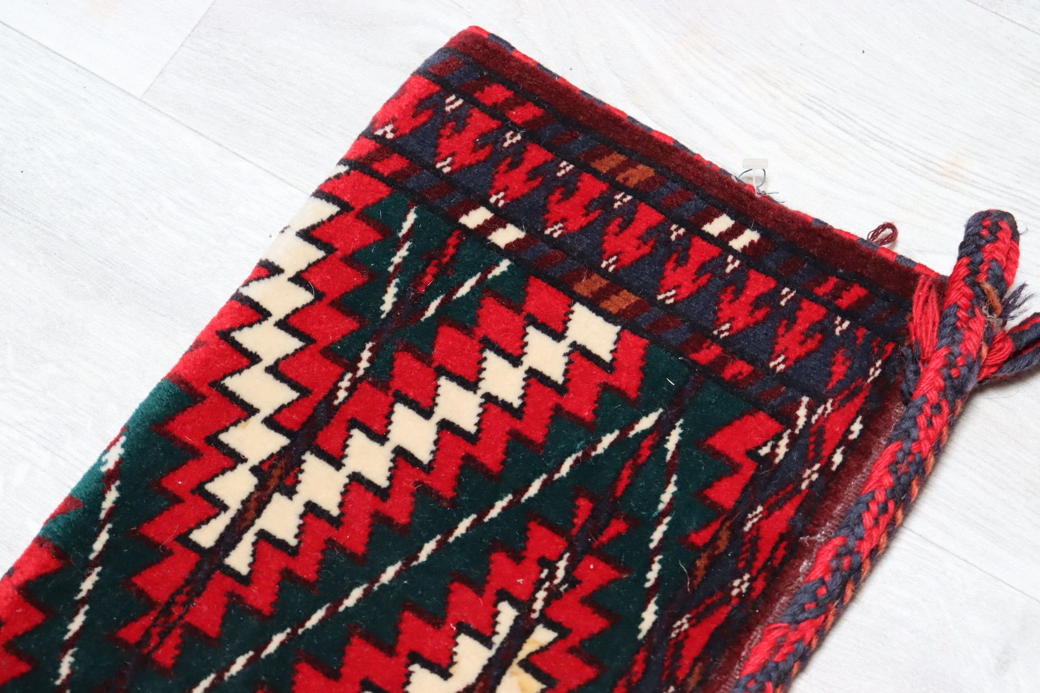 Hand knotted carpet Bag orient nomad rug Yomut Turkmen Tribes, Trans-Caspian Steppes Turkmenistan Central Asia Uk Bash (tent-pole bag)