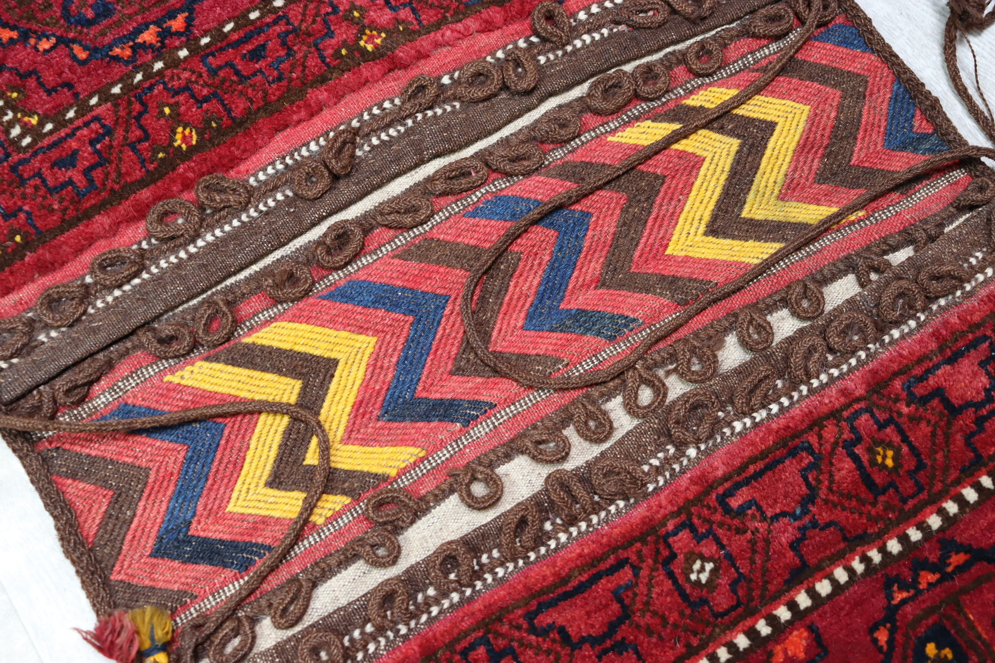 119x60 cm Antik orient Turkmen Teppich nomaden sitzkissen cushion Doppeltasche Satteltasche (Khorjin) Torba Bukhara Turkmenistan Nr: 22/18