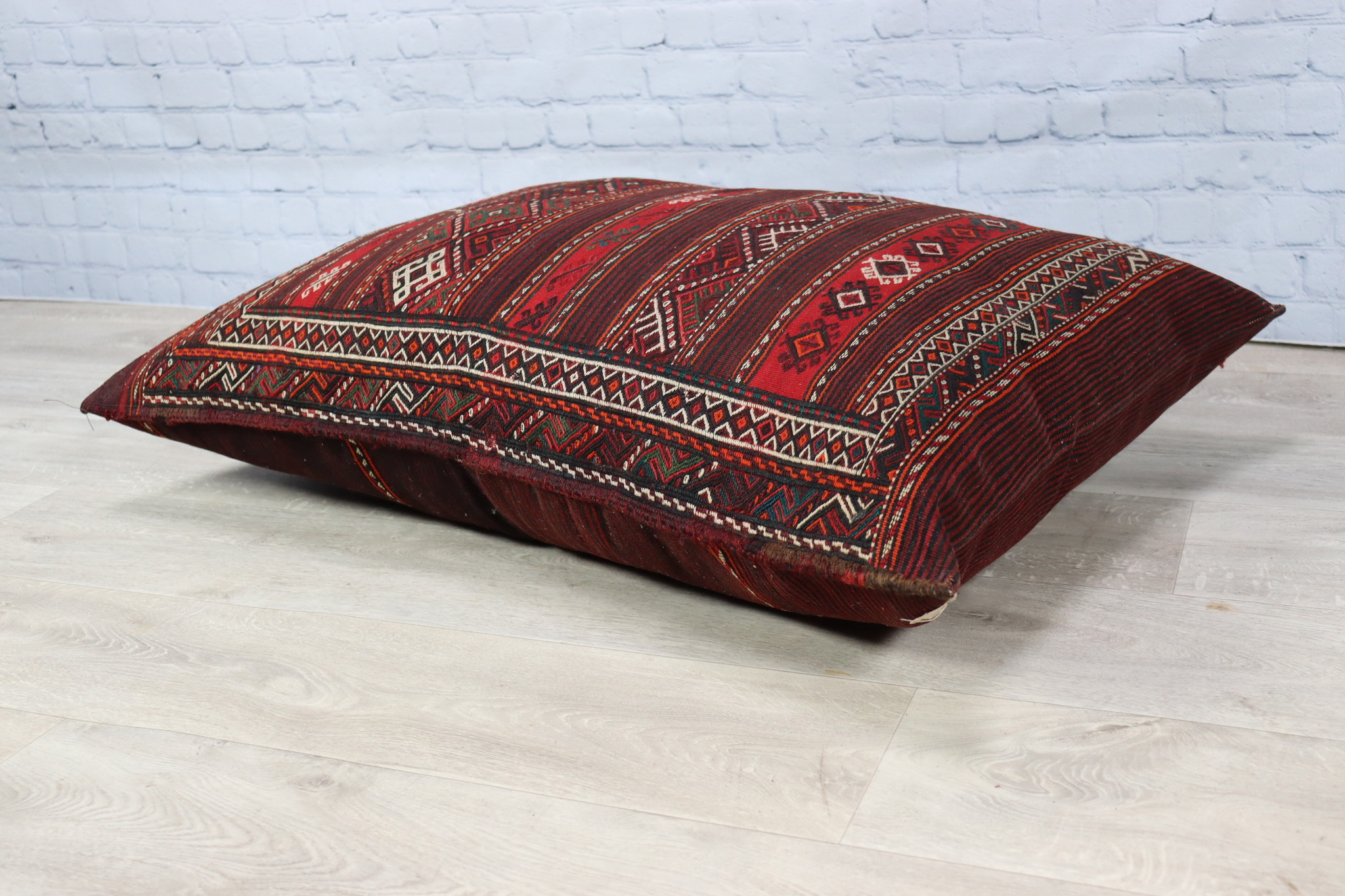 117x73 cm Antik und seltener Sirjan Kelim Sumakh  Kissen  Nr:24