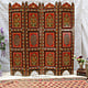 orient vintage wooden Screen room divider partition double-sided Relief miniature painting from Afghanistan MGL