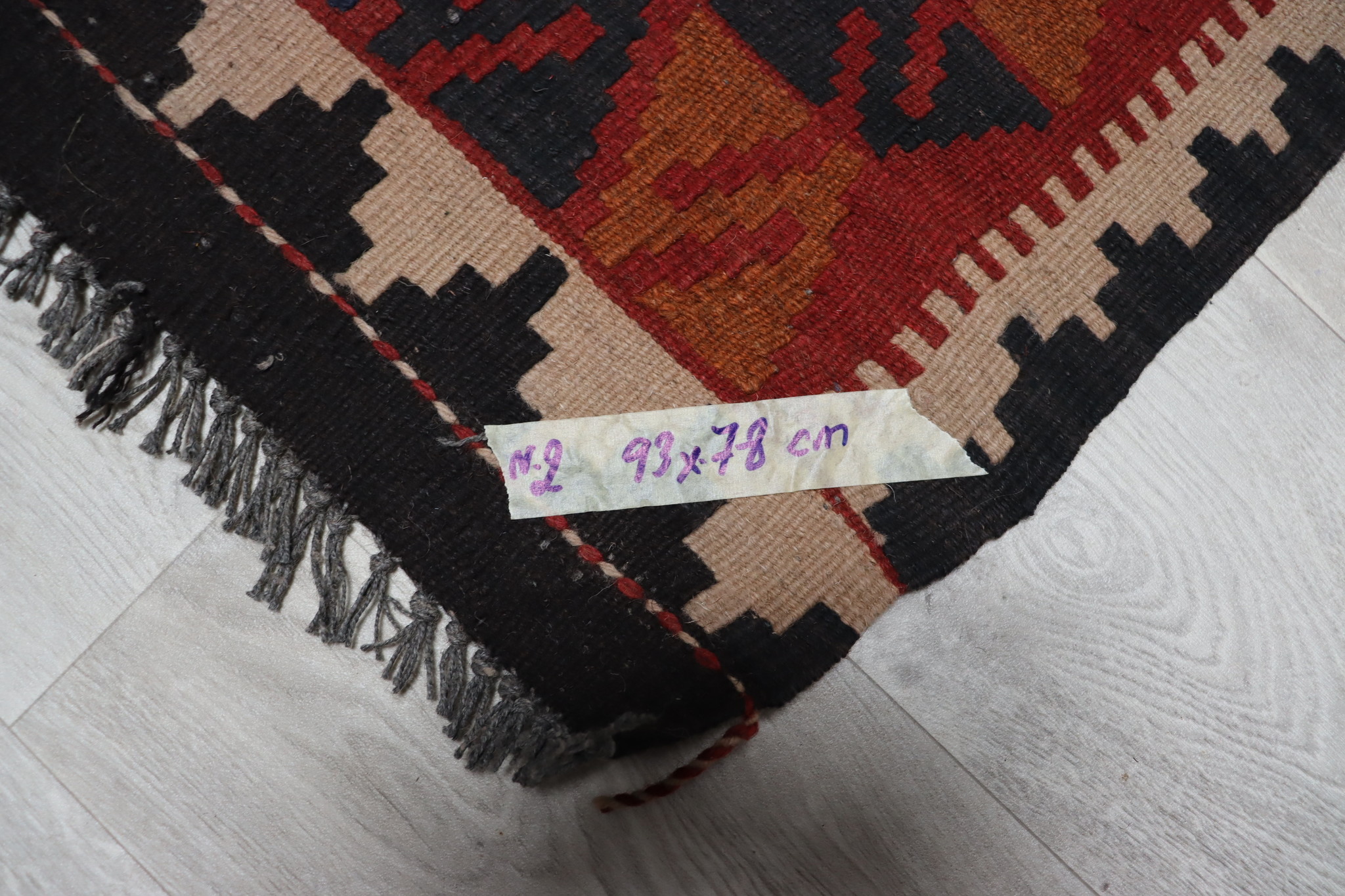 93x78 cm  oriental Handmade nomadic  kilim from north Afghanistan No:2