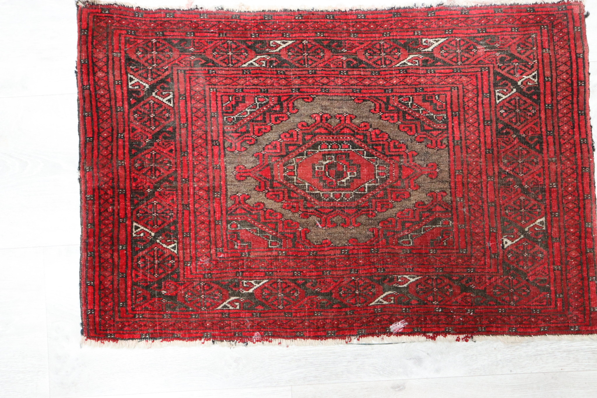 Oushak Dekorativer Fußmatten-Teppich mit niedrigem Flor bei Pamono kaufen