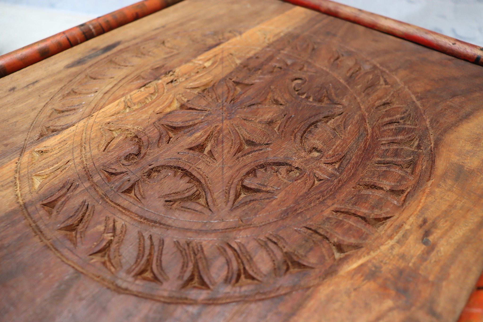 40x40 cm Very rare Antique solid wood orient tea table sidtable from Afghanistan Pakistan No: 22/1