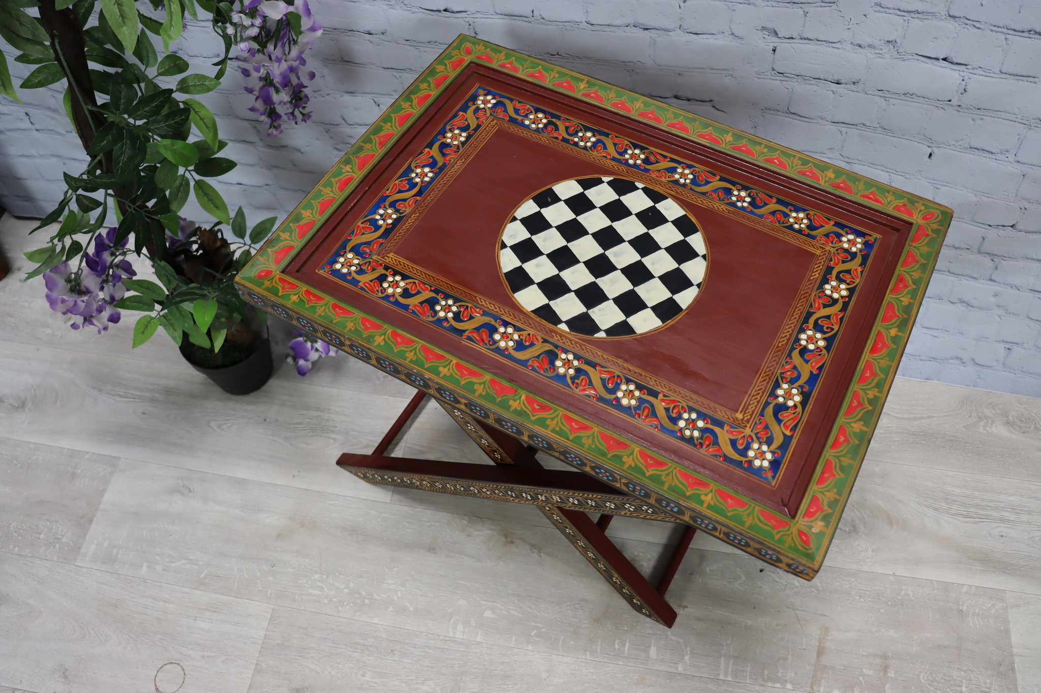 wood coffee table tea table orient Bohemian Trolley Folding table Tray table laptop table No-4