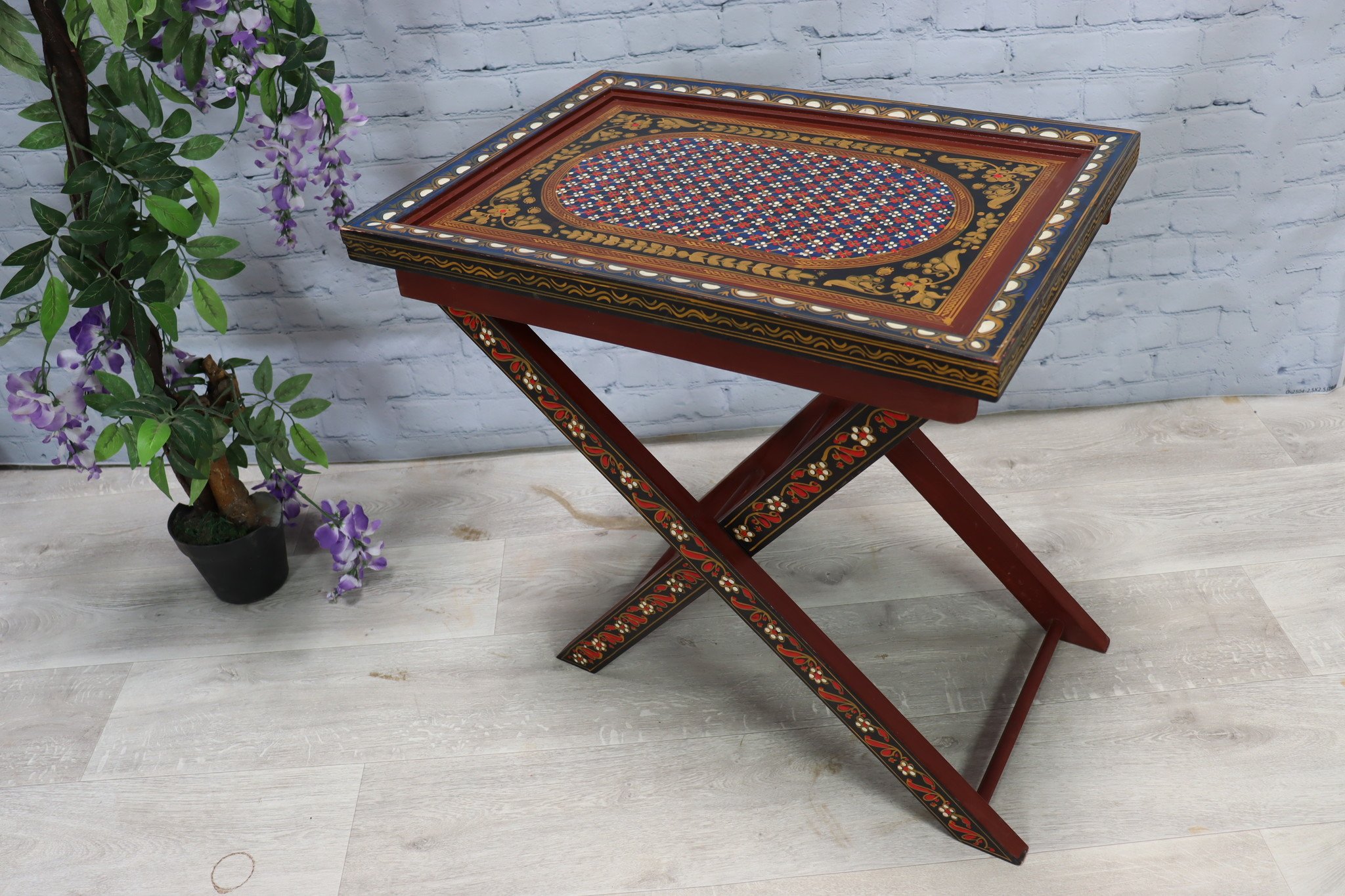 wood coffee table tea table orient Bohemian Trolley Folding table Tray table laptop table No-5
