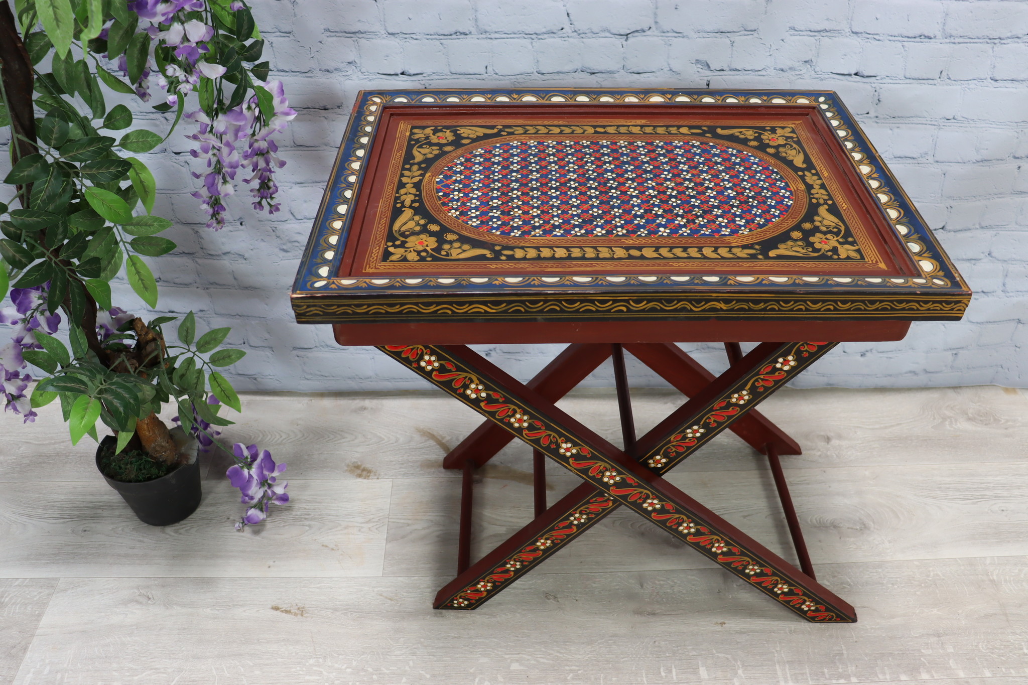 wood coffee table tea table orient Bohemian Trolley Folding table Tray table laptop table No-5