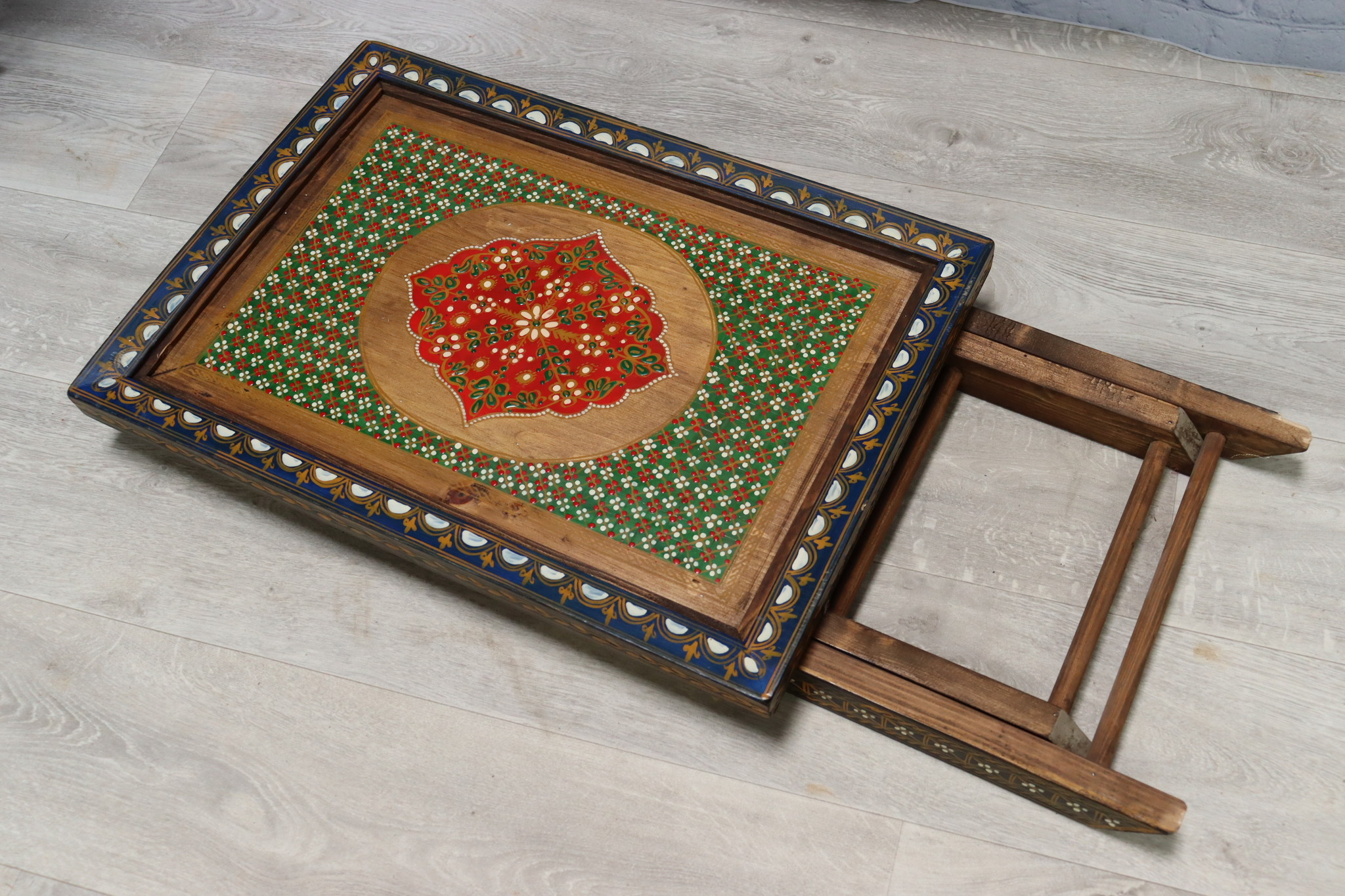 wood coffee table tea table orient Bohemian Trolley Folding table Tray table laptop table No-3