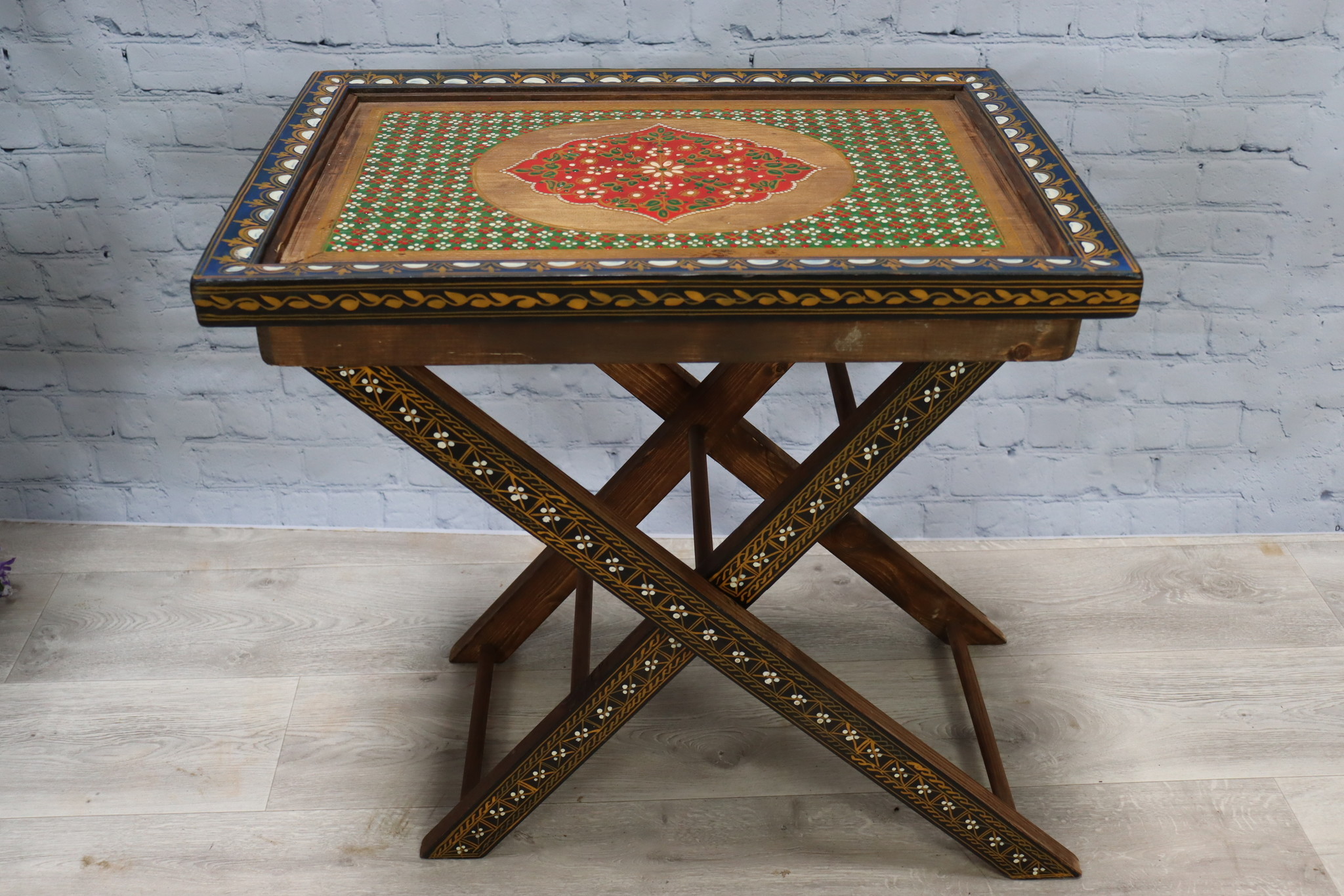 wood coffee table tea table orient Bohemian Trolley Folding table Tray table laptop table No-3