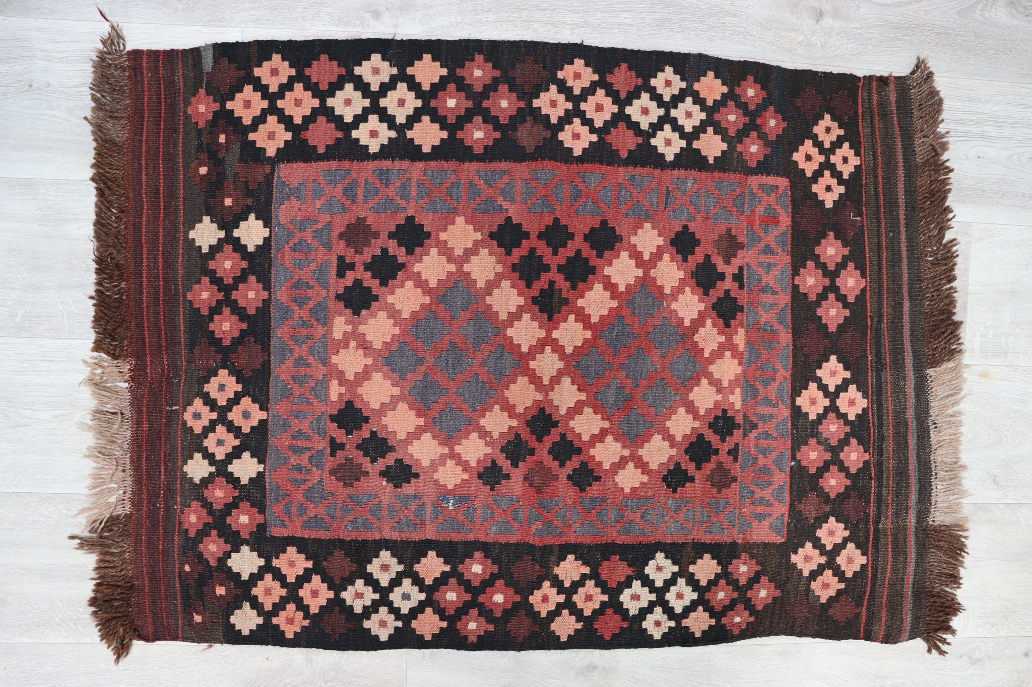 105x80  cm  oriental Handmade nomadic  kilim from north Afghanistan  5
