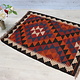 95x73  cm  oriental Handmade nomadic  kilim from north Afghanistan   - 6