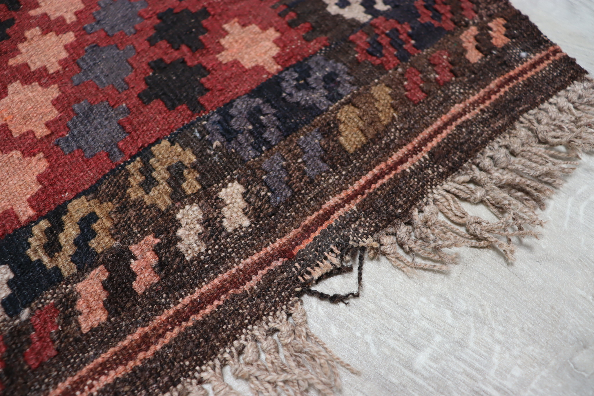 85x68  cm  oriental Handmade nomadic  kilim from north Afghanistan   - 8