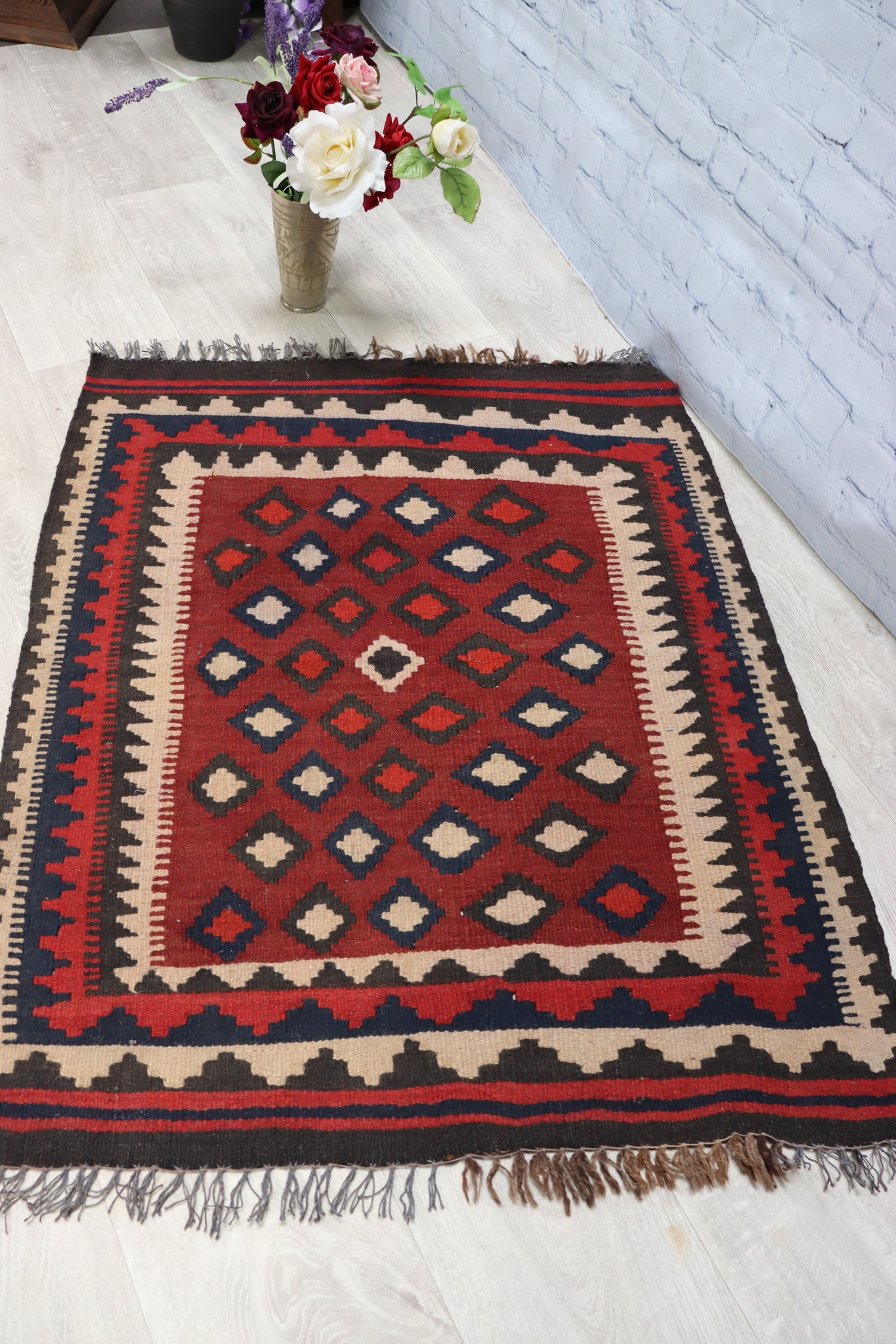 96x60  cm  oriental Handmade nomadic  kilim from north Afghanistan   - 14