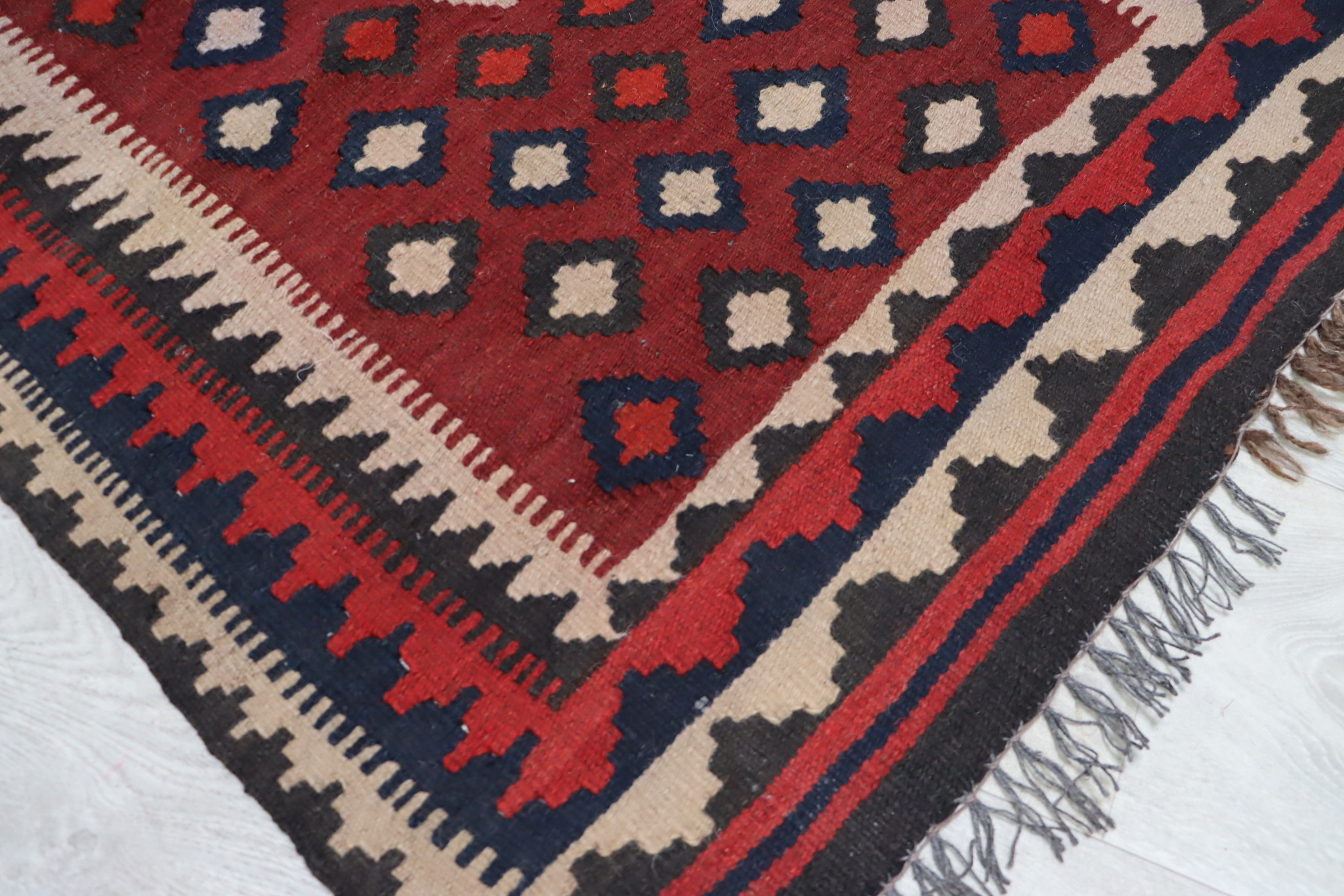 96x60  cm  oriental Handmade nomadic  kilim from north Afghanistan   - 14