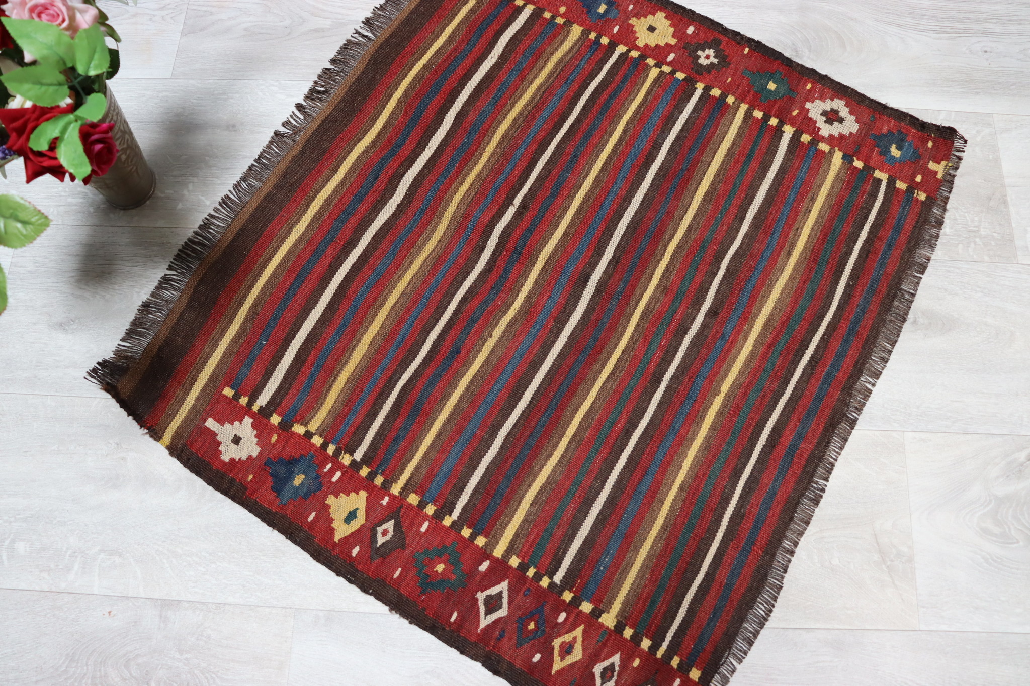 77x67 cm Antik orient handgewebte Teppich Nomaden Balucsumakh kelim afghan Beloch kilim Tataren Nr:22