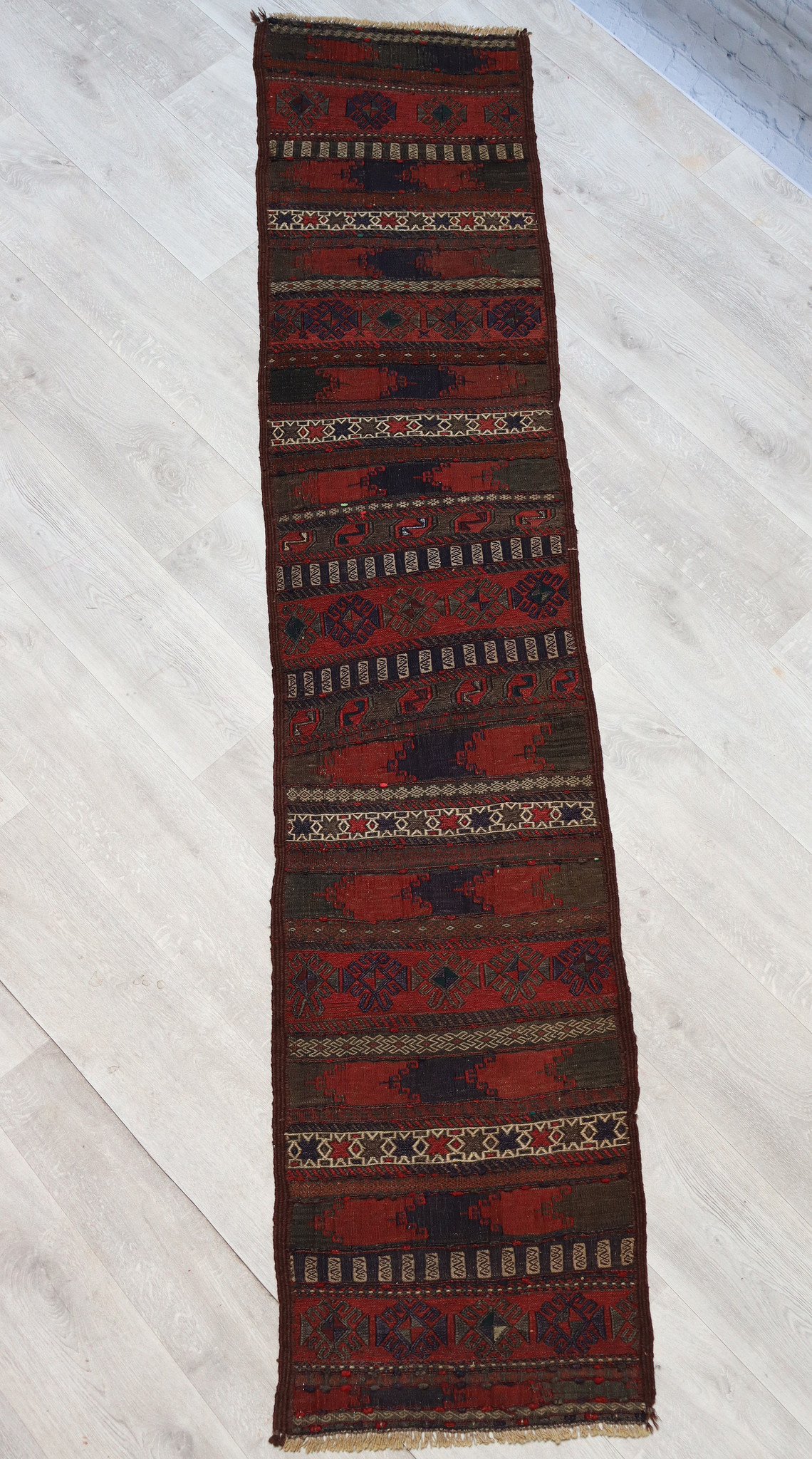 240x50 cm antike orient Afghan belotsch kelim Teppich Beloch Malaki sumakh  NR:779