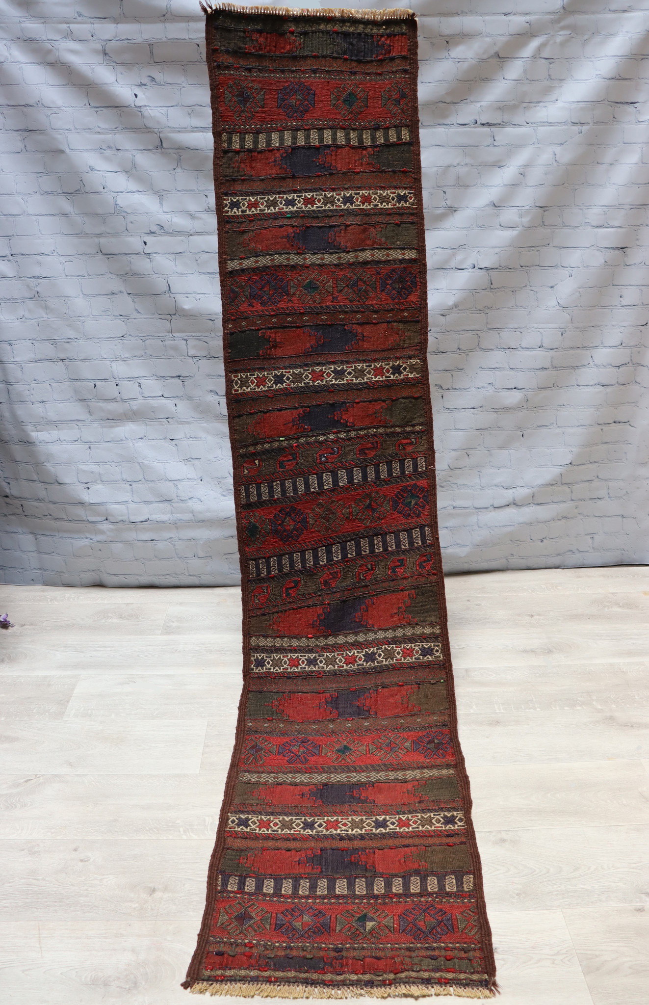 7,8 x1,6 ft huge very rare oriental Afghan nomadic Beloch sumakh kilim runner No:779