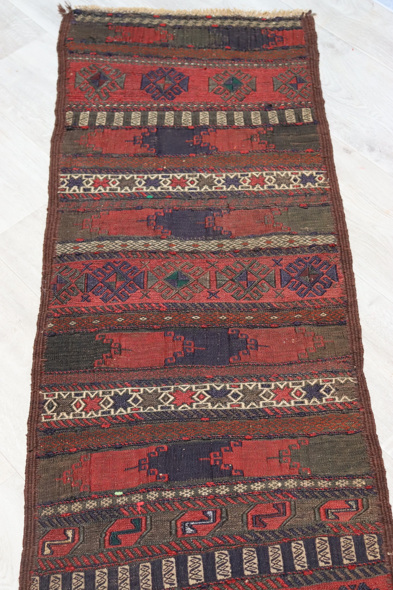 7,8 x1,6 ft huge very rare oriental Afghan nomadic Beloch sumakh kilim runner No:779