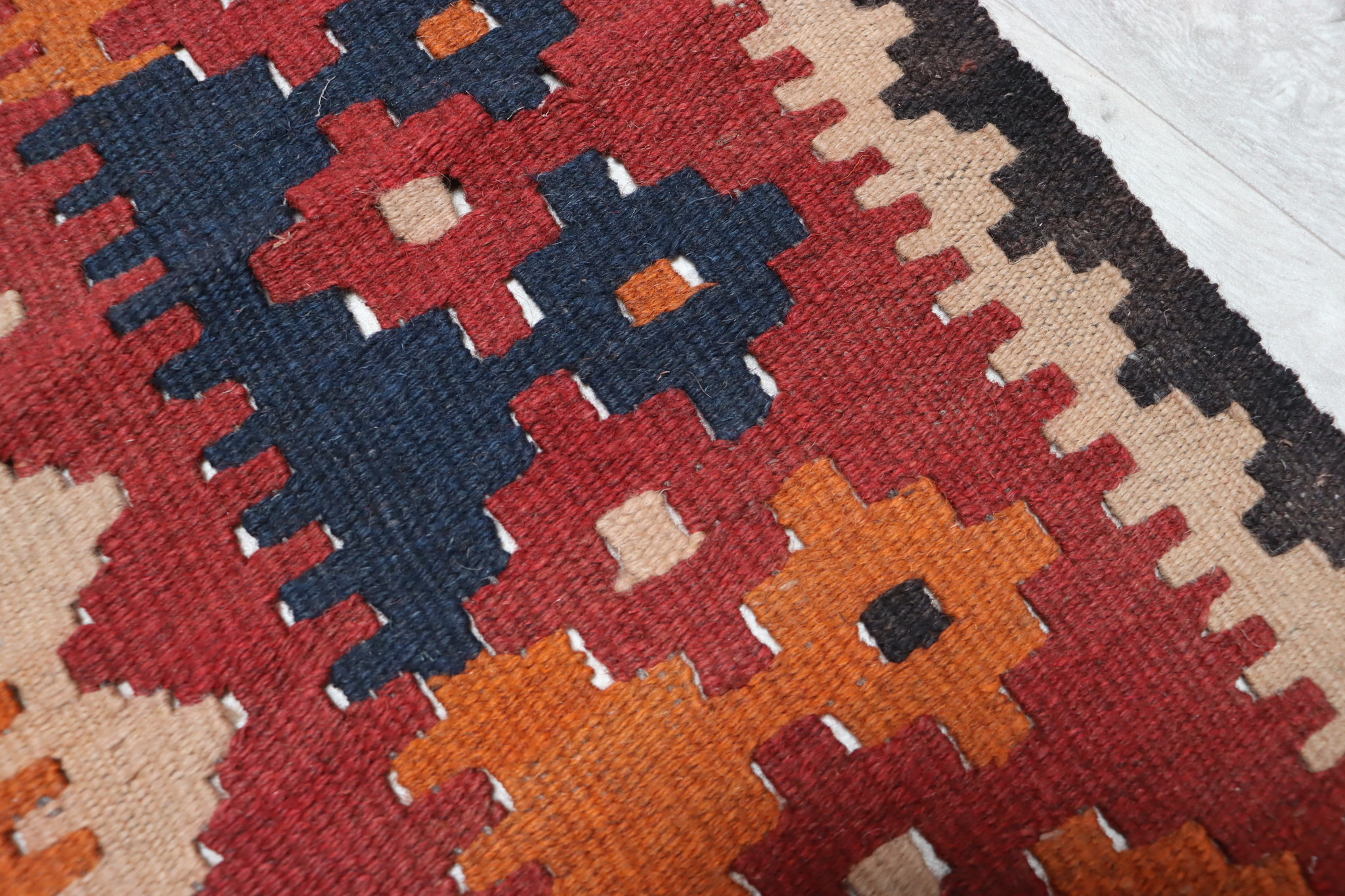 97x83 cm  oriental Handmade nomadic  kilim from north Afghanistan   - 33