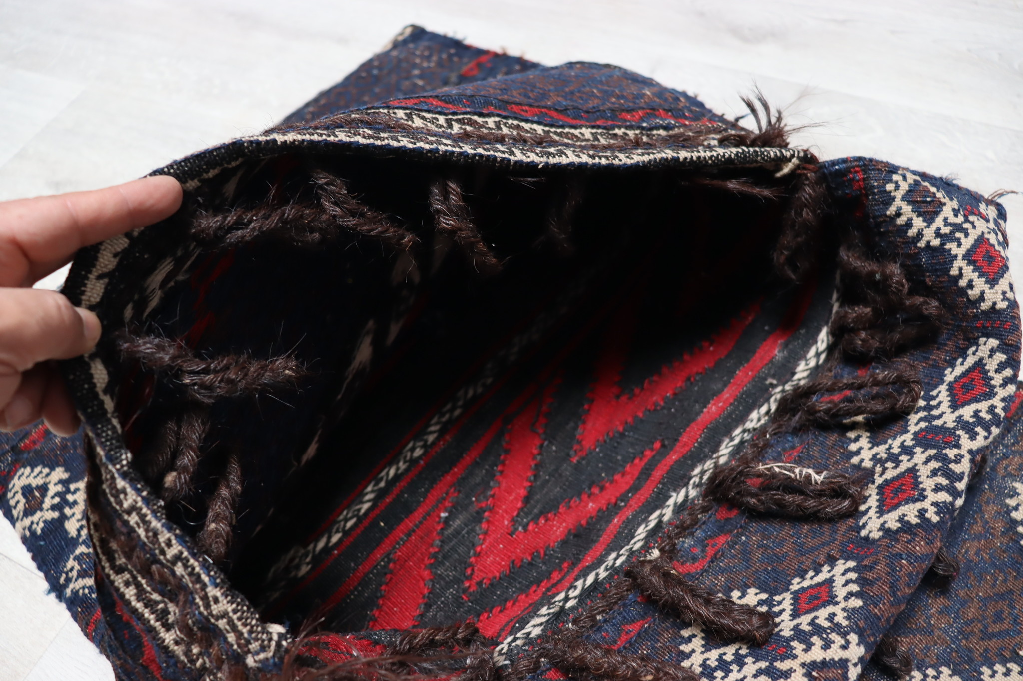 antique beloch Malaki  kilim nomadic Doublebag saddle bag khorjin Afghanistan No:37