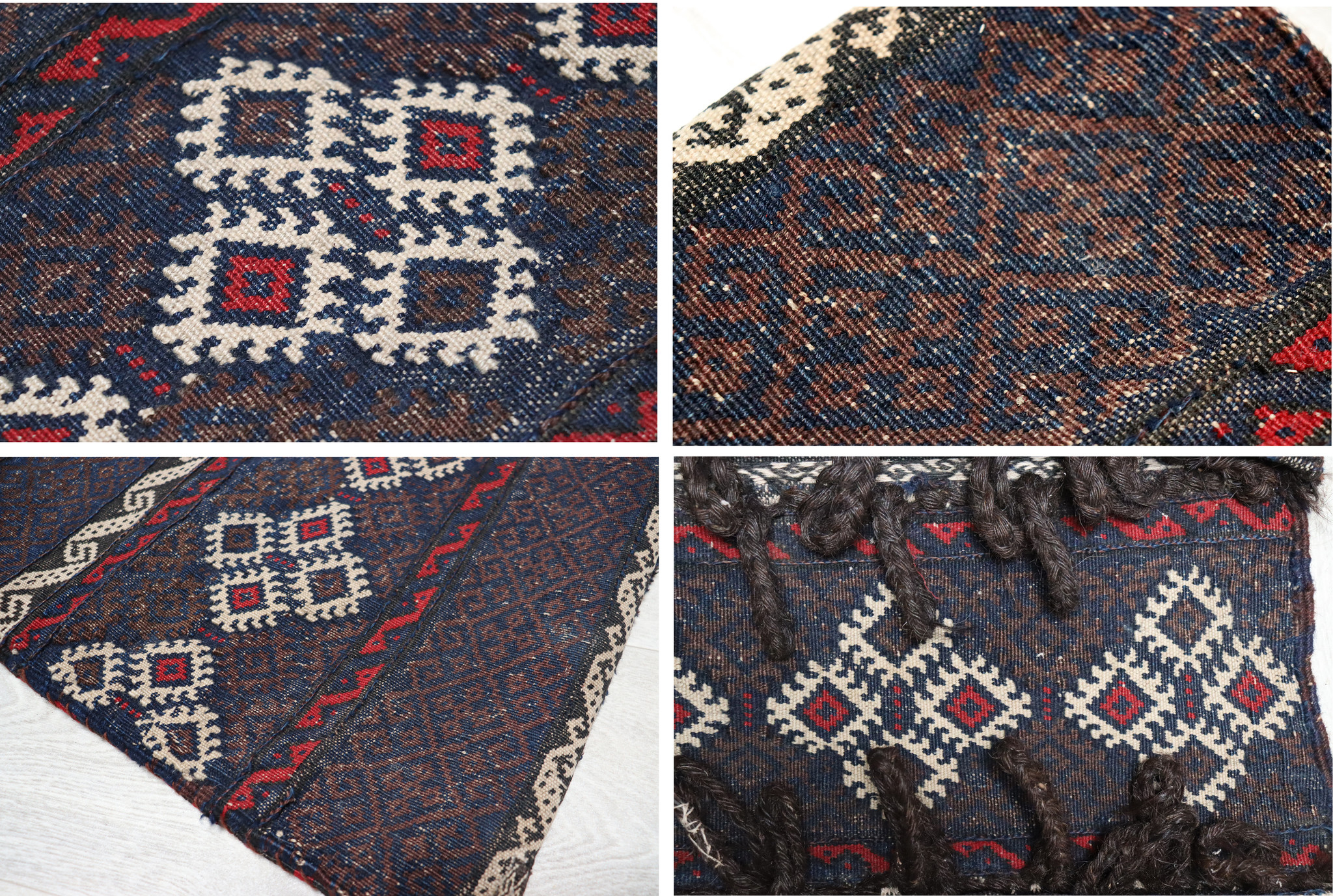 antique beloch Malaki  kilim nomadic Doublebag saddle bag khorjin Afghanistan No:37