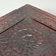 Antique  wooden Unique table  from Afghanistan Nuristan with a beautiful rich patina  24x24 cm - red