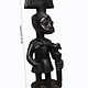 Vintage afrikanische Volkskunst Statue Mutter Fruchtbarkeit geschnitzte Holzskulptur K2