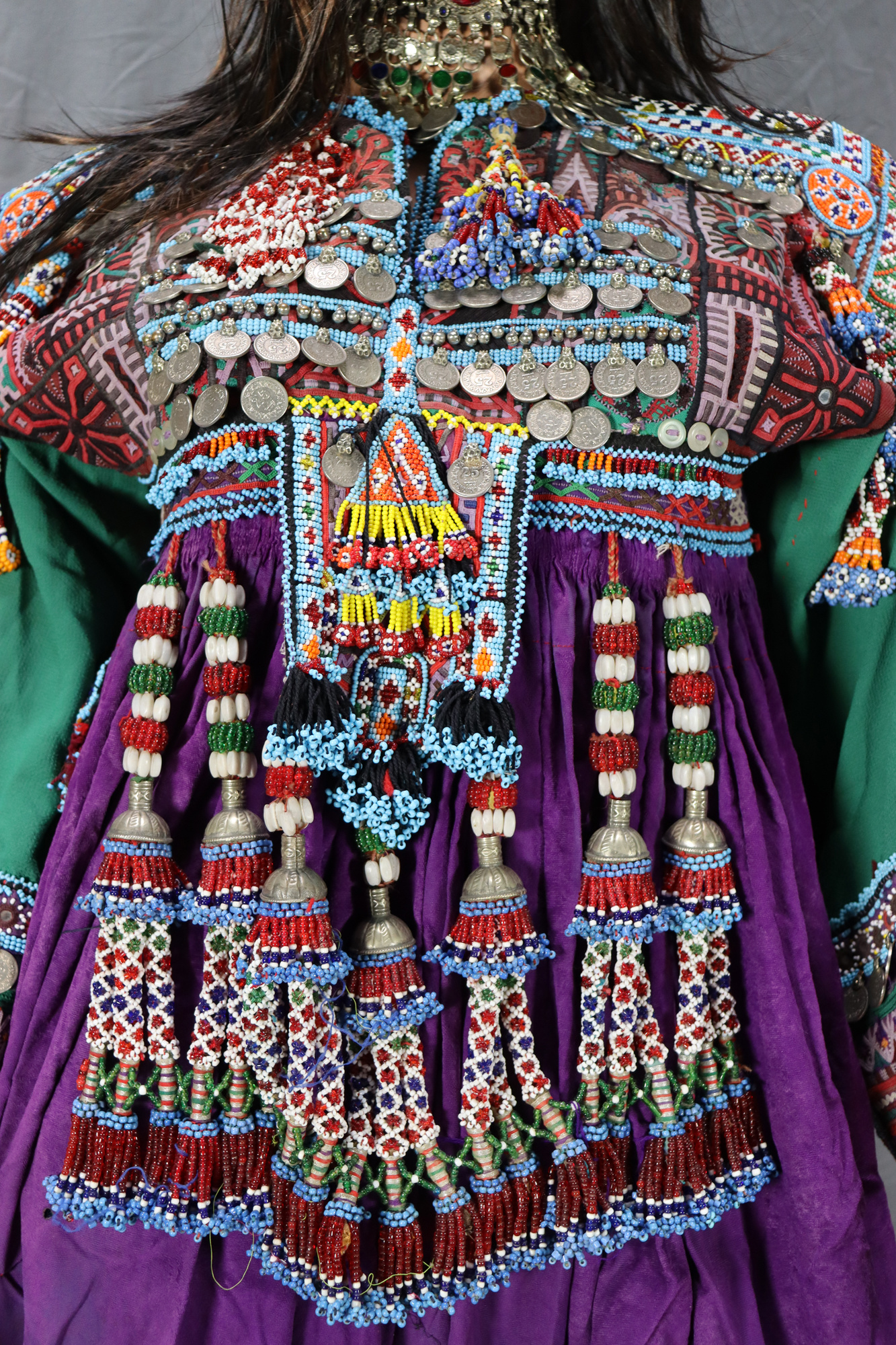 3 teilig antik Orient Nomaden kuchi frauen Tracht afghan kleid afghanistan hand bestickte kostüm Nr-D