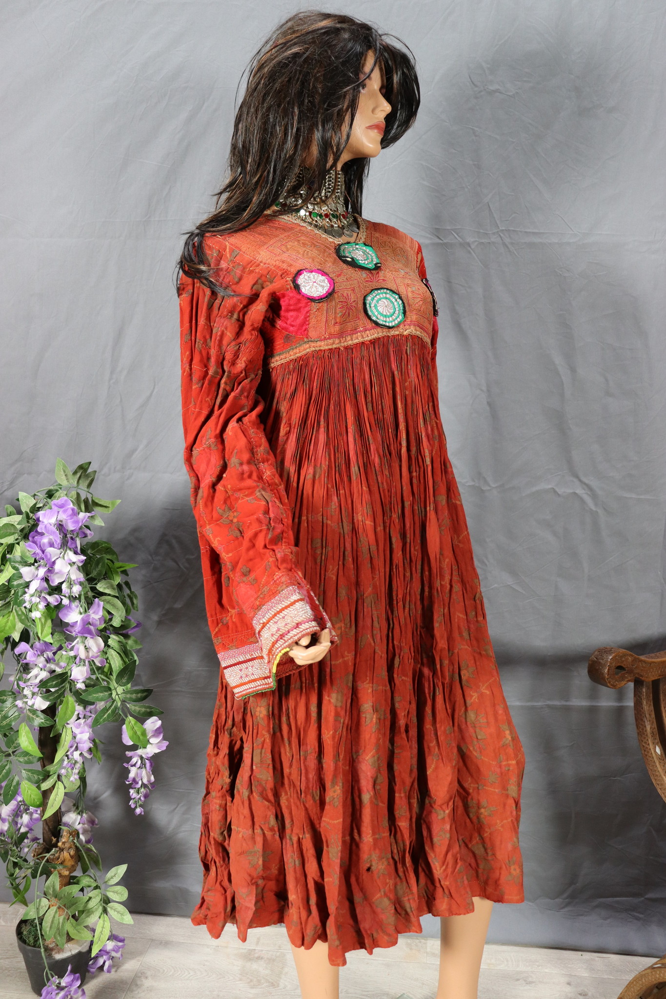 antique hand embroidered nomadic Kuchi Ethnic dress from Afghanistan No-35