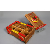 handbemalte  Gewürzkiste aus Holz mit 6 Fächern und Schiebedeckel Nr:22B