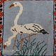 59x53 cm Afghan Nomaden Belotsch Orientteppich Wandteppich Vogel Flamingos