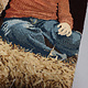 48x34 cm  handgeknüpfte Orientteppich Bilderteppich Wandteppich Mädchen mit Schaf