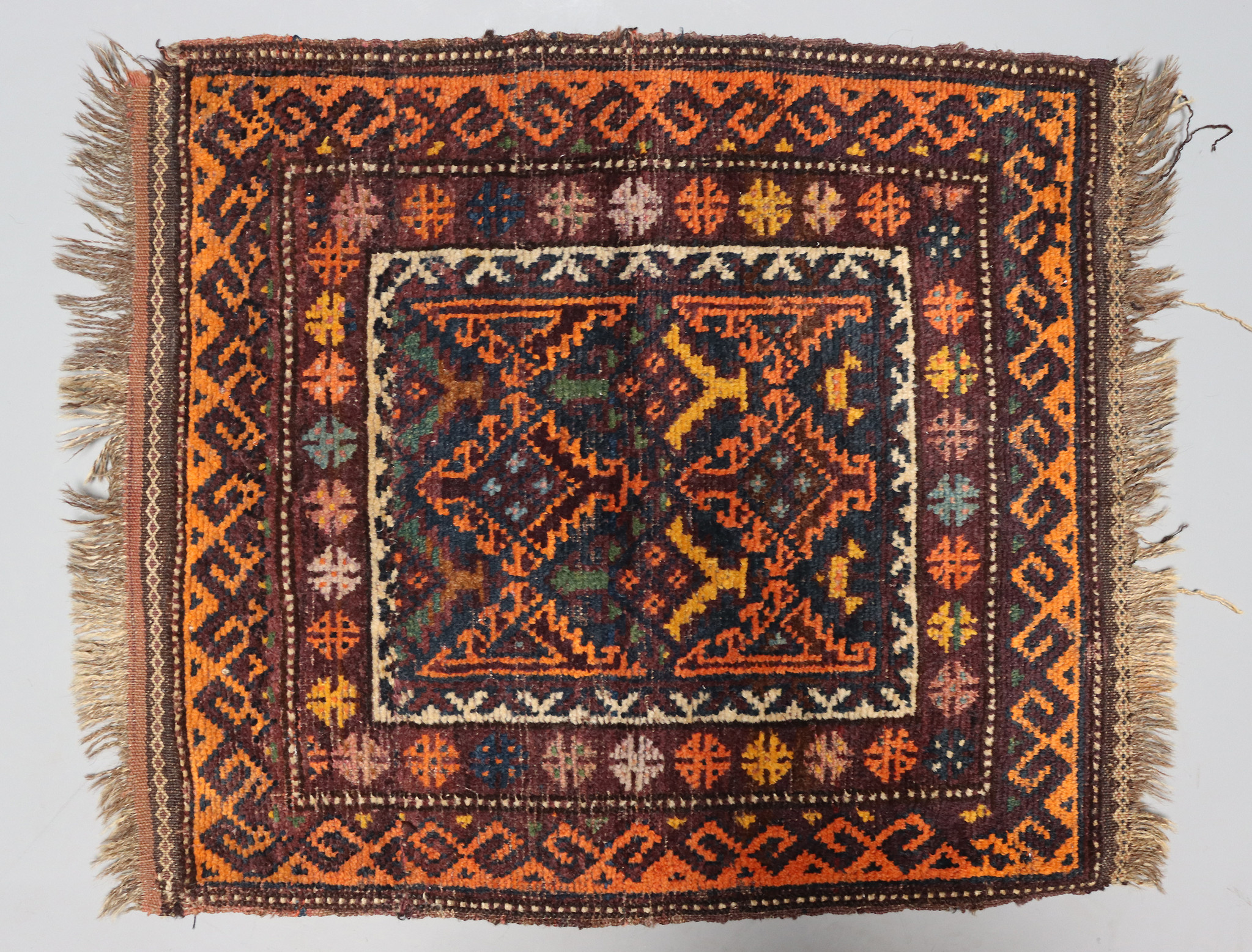 80x72 cm Antike  Nomaden Belotsche teppich