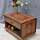 orient vintage wooden Bohemian hand painted cupboard table cabinet Dresser With relief Mogul miniature painting from Afghanistan 22/C