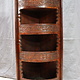 antique Hand Carved orient vintage wooden  corner shelf cabinet