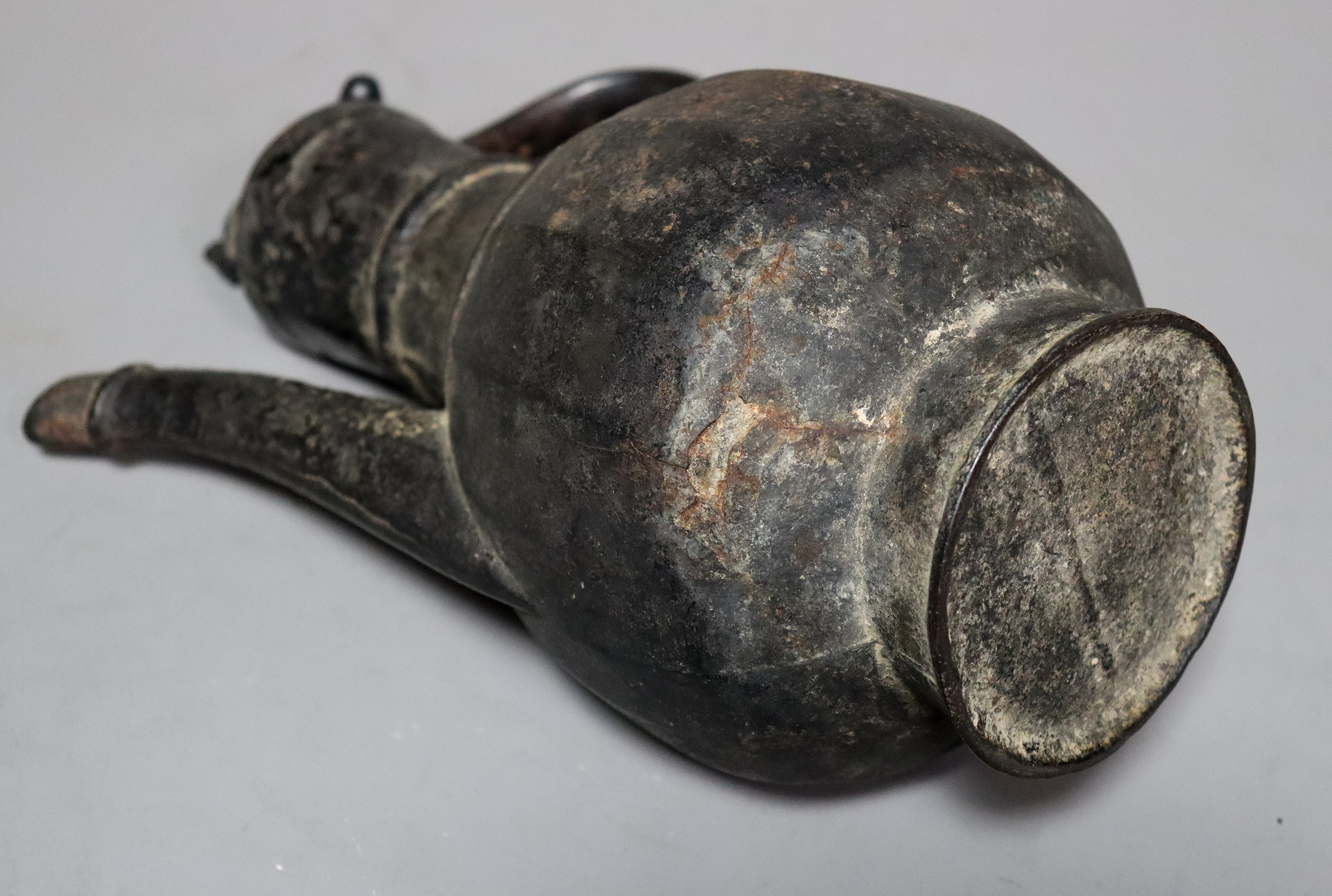 heavy Antique RUSSIAN CAN Cast Iron Water Pitcher Jug 18th century Malamov Ural Factories