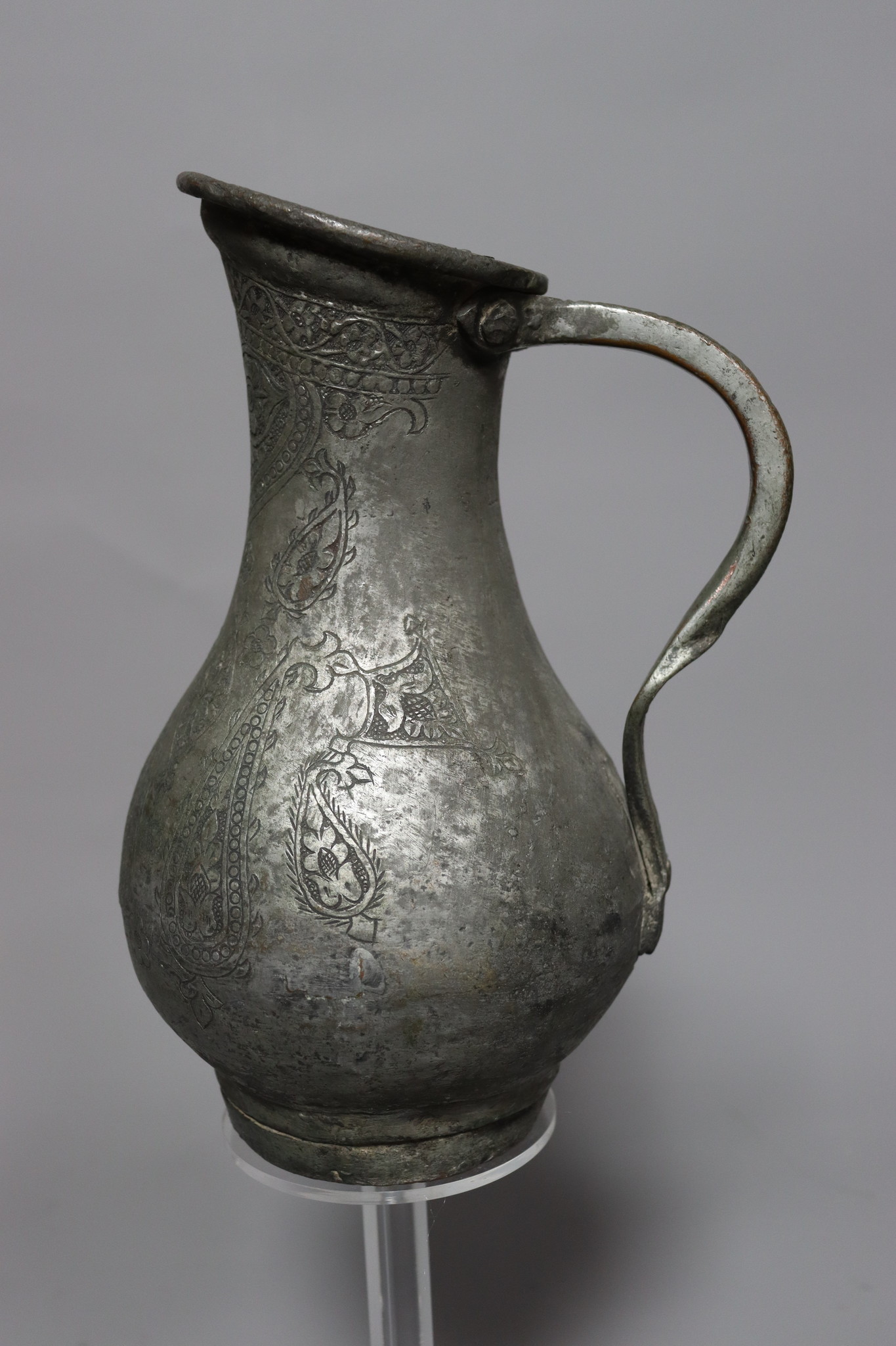 Antique hand made hammered copper brass water pitcher pot / EB2