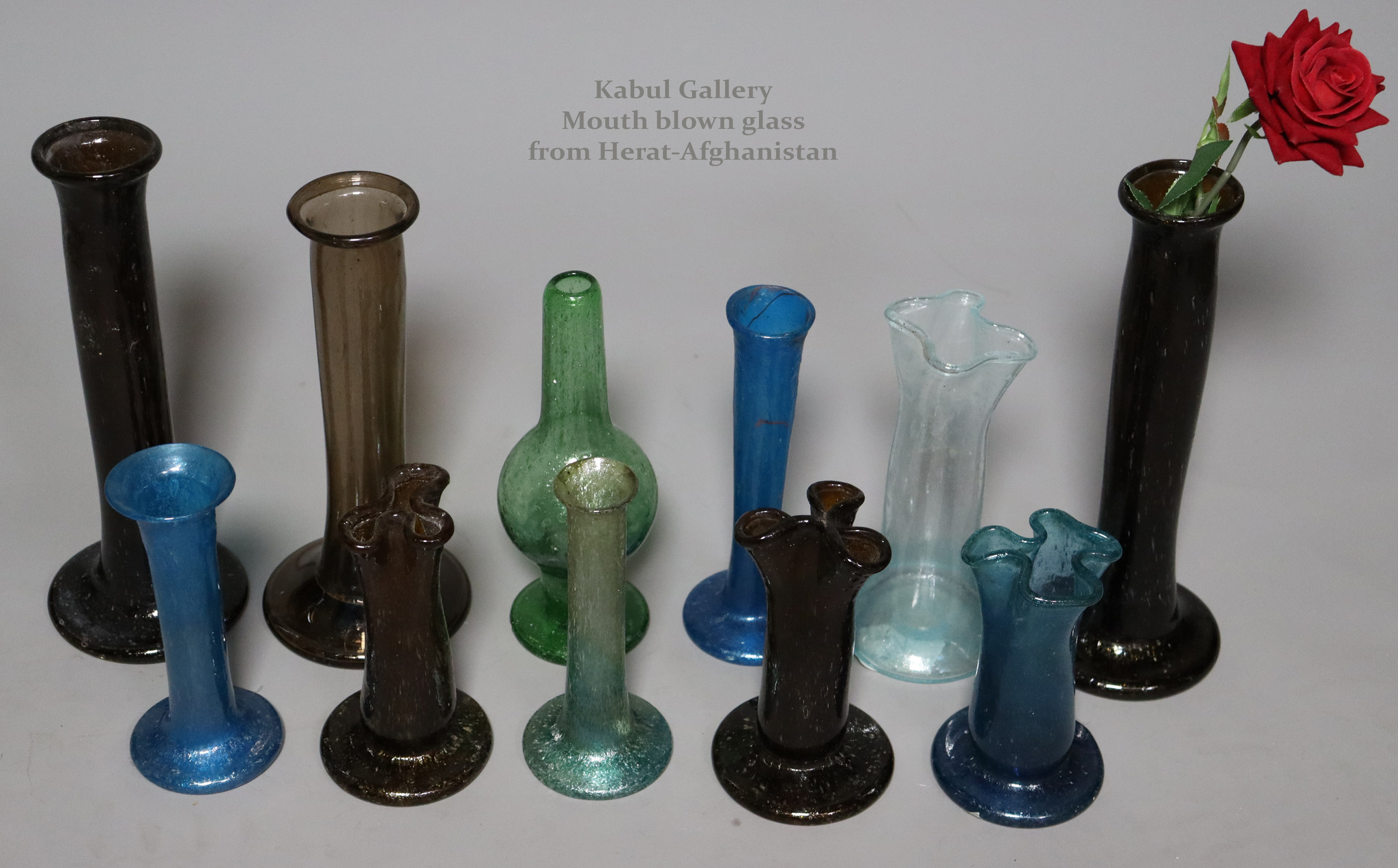 Handgefertigtes mundgeblasenes Glas Vasen Stadt Herat Afghanistan 28-36