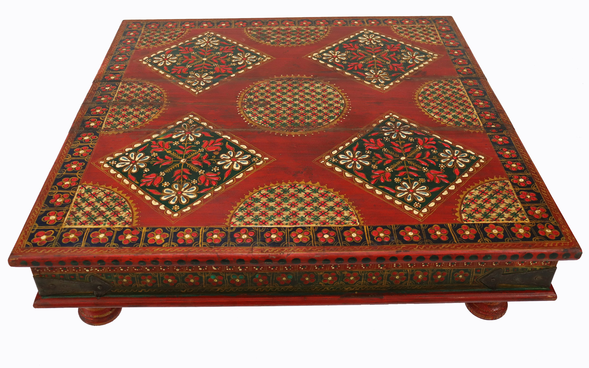 80x80 cm orient vintage hand painted  low tea table Coffee side Table from Afghanistan 22/C