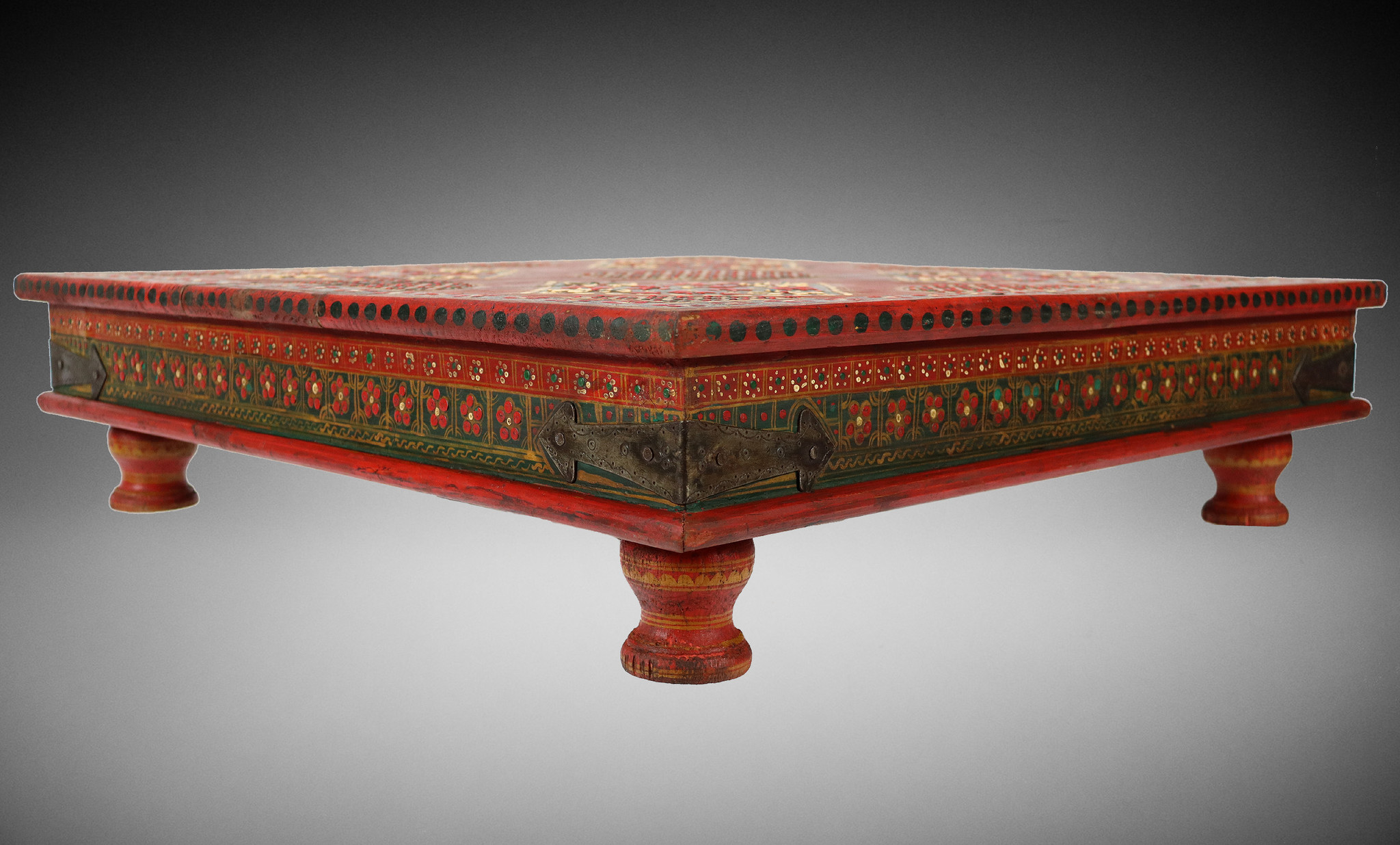 80x80 cm orient vintage hand painted  low tea table Coffee side Table from Afghanistan 22/C