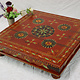 80x80 cm Orient Vintage handbemalter niedriger Teetisch beistelltisch aus Afghanistan 22/E