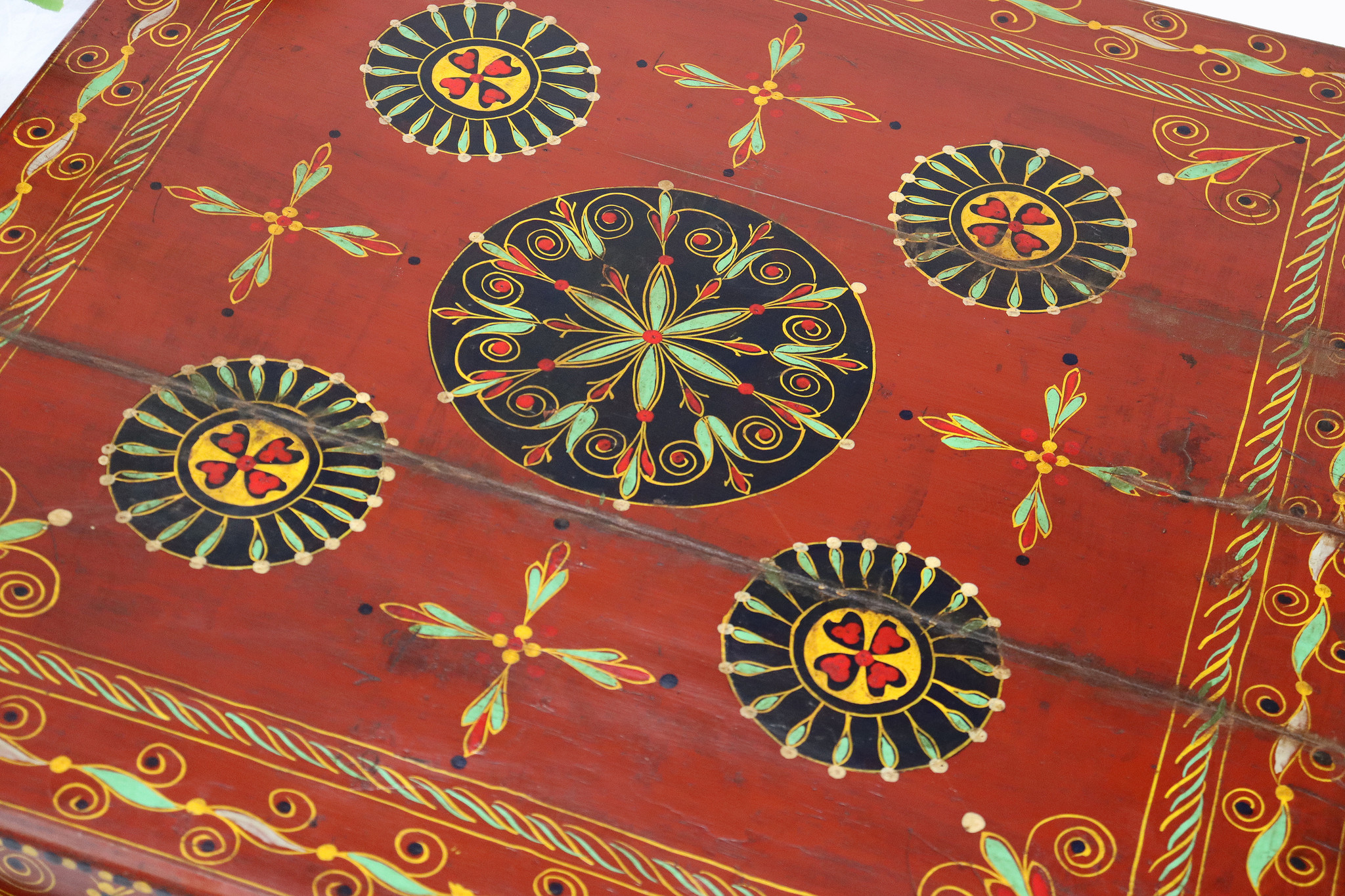 80x80 cm orient vintage hand painted  low tea table Coffee side Table from Afghanistan 22/E
