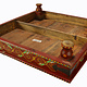 80x80 cm orient vintage hand painted  low tea table Coffee side Table from Afghanistan 22/E